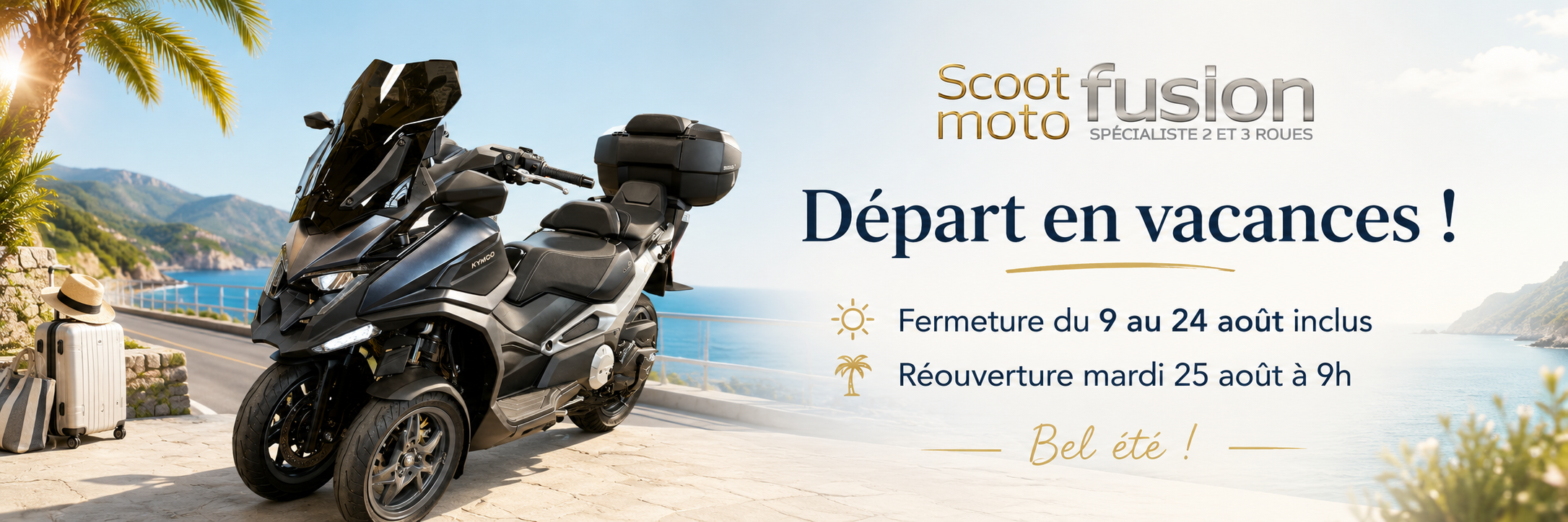 Scoot fusion ne traitera aucune commande du 07/08 au 24/08/2026  . Merci de votre compréhension :) 